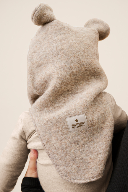 Huttelihut Elefanthue Merinould med Ører, Camel Melange