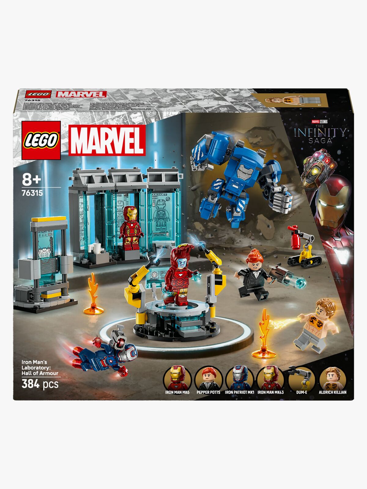 LEGO Super Heroes 76315 Iron Mans laboratorium: Dragtgalleriet