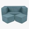 Meowbaby Play Aesthetic Cube  Bygbar Sofa, Turkis