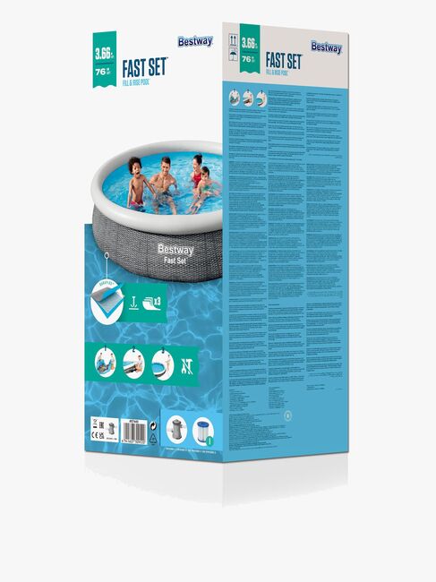 Bestway Fast Set Pool Pool 366x76 cm, Grå