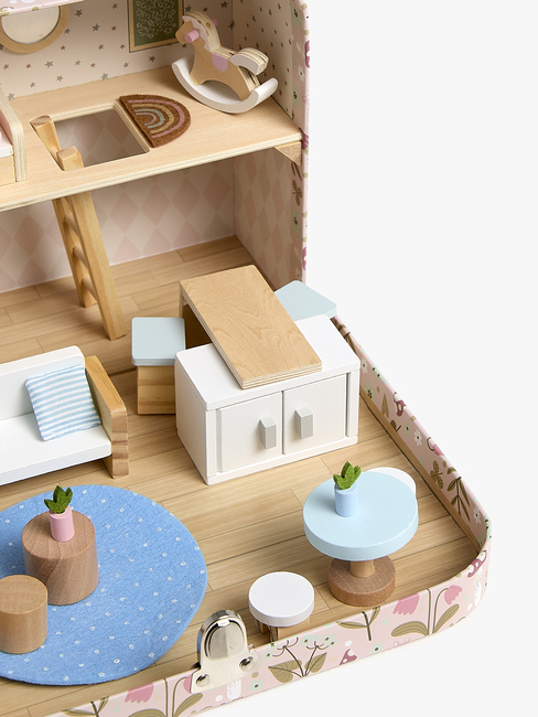 Alice & Fox Kuffert Dukkehus, Lyserød/blå