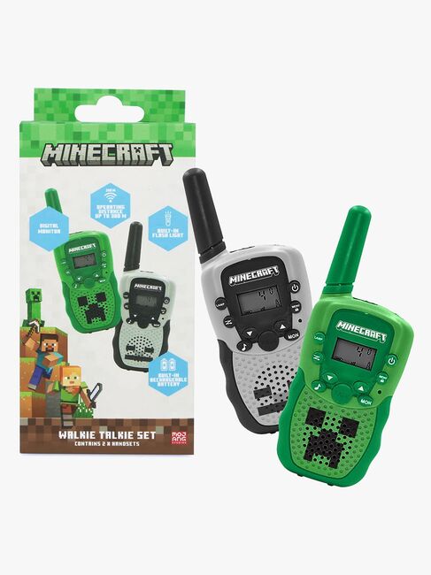 Walkie-talkies Pour Enfants Minecraft - Portée 150 M, Bouton Push-to-talk Facile, Fonctionne Avec Piles AA