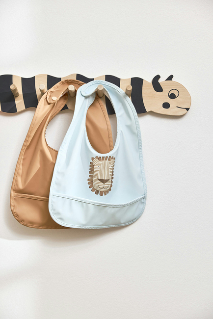 OYOY Lobo Løve Hagesmæk 2-pak, Caramel/Ice Blue