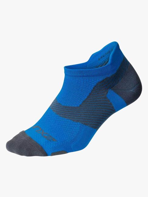 2XU Vectr Light Cushion No Show Strømper, Vibrant Blue/Grey