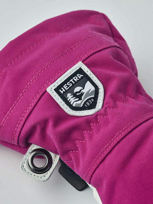 Hestra Army Leather Heli JR Ski Handsker, Fuchsia