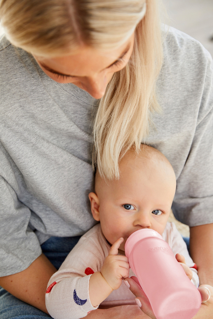 Everyday Baby Sutteflaske Glas 240 ml, Lyserød