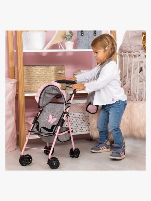 Bayer Design Dukkeklapvogn med Kaleche, Grå