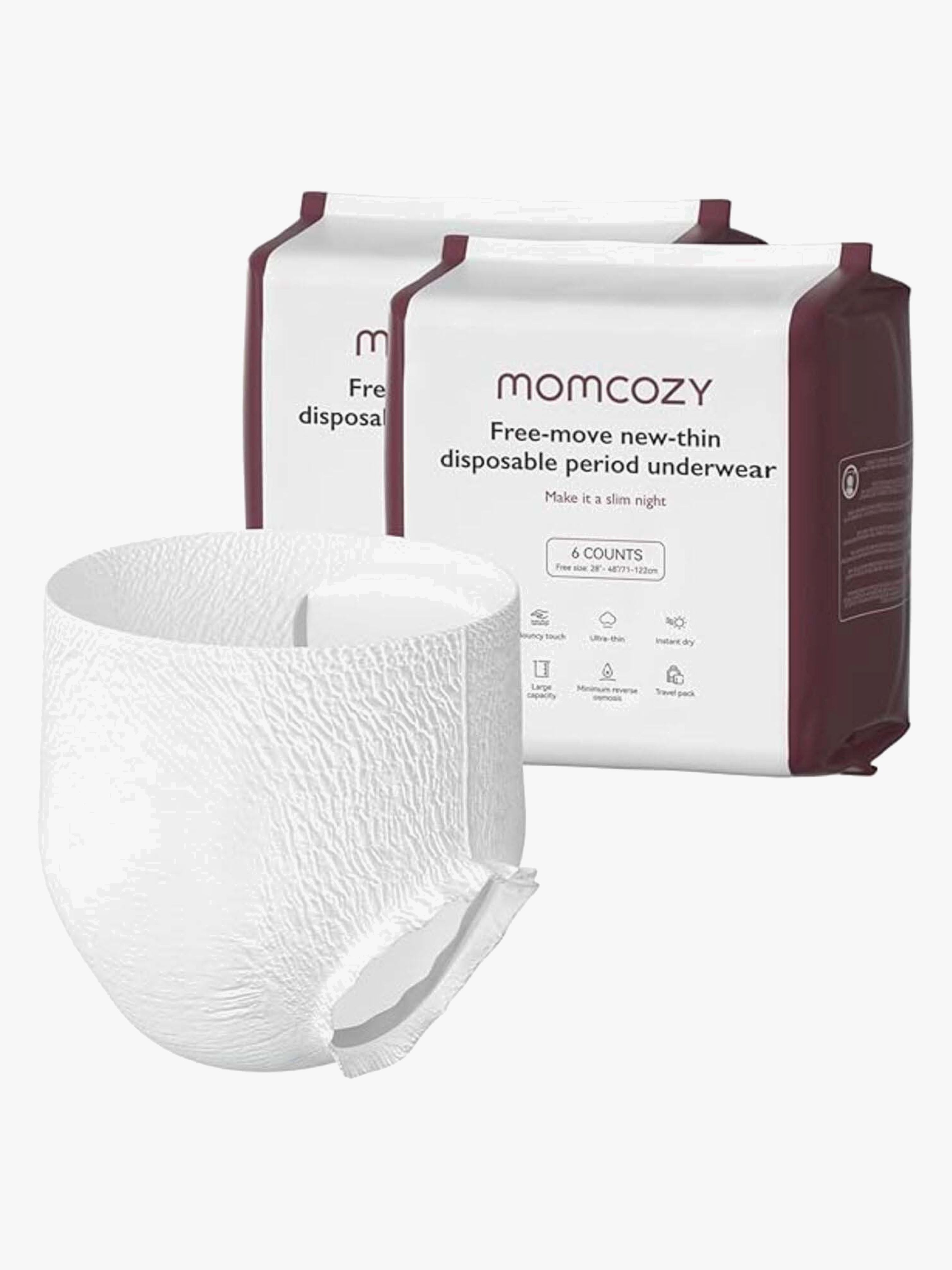 Momcozy Postpartum Engangstrusser 12-Pak, Hvid
