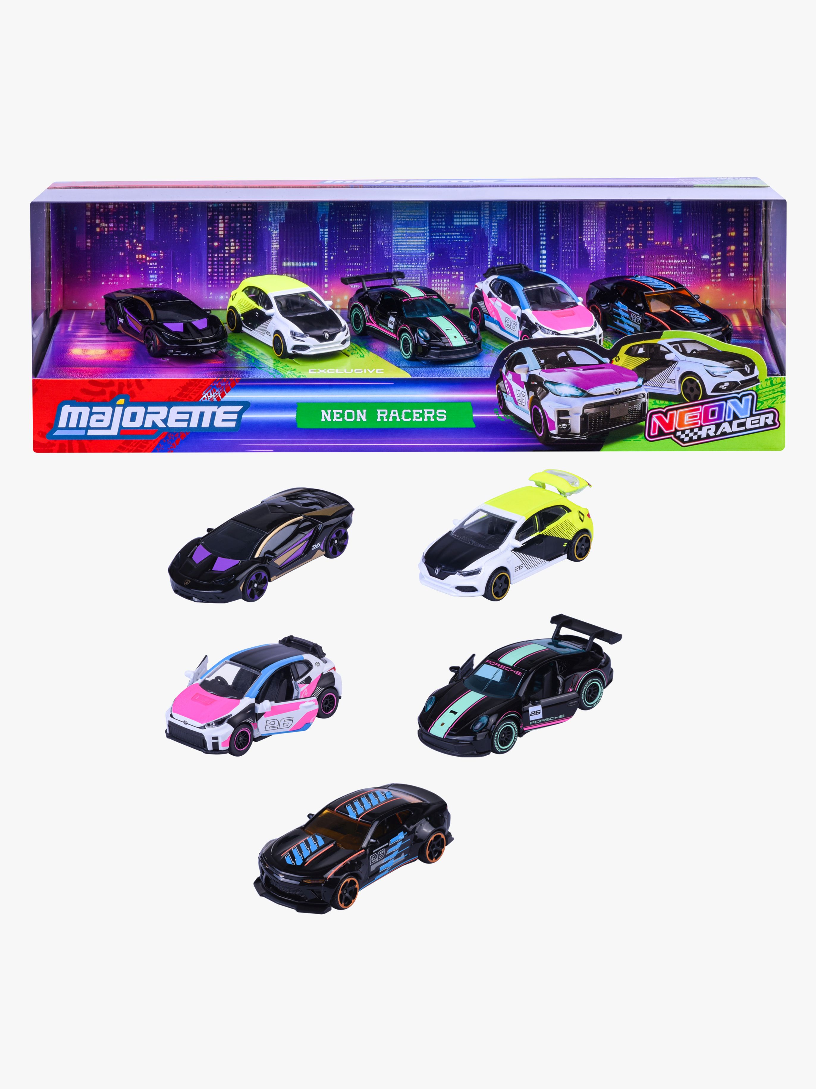 Majorette Die-Cast Biler Neon Racer Gaveæske