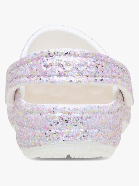 Crocs Classic Fantasy Glitter Kids Clogs, White