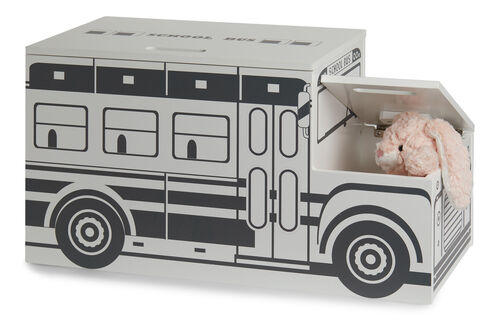 Alice & Fox Legetøjskasse Skolebus, Sort/Hvid