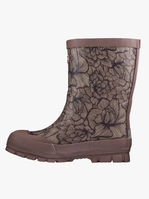 Viking Jolly Thermo Print Forede Gummistøvler, Dusty Pink/Cream