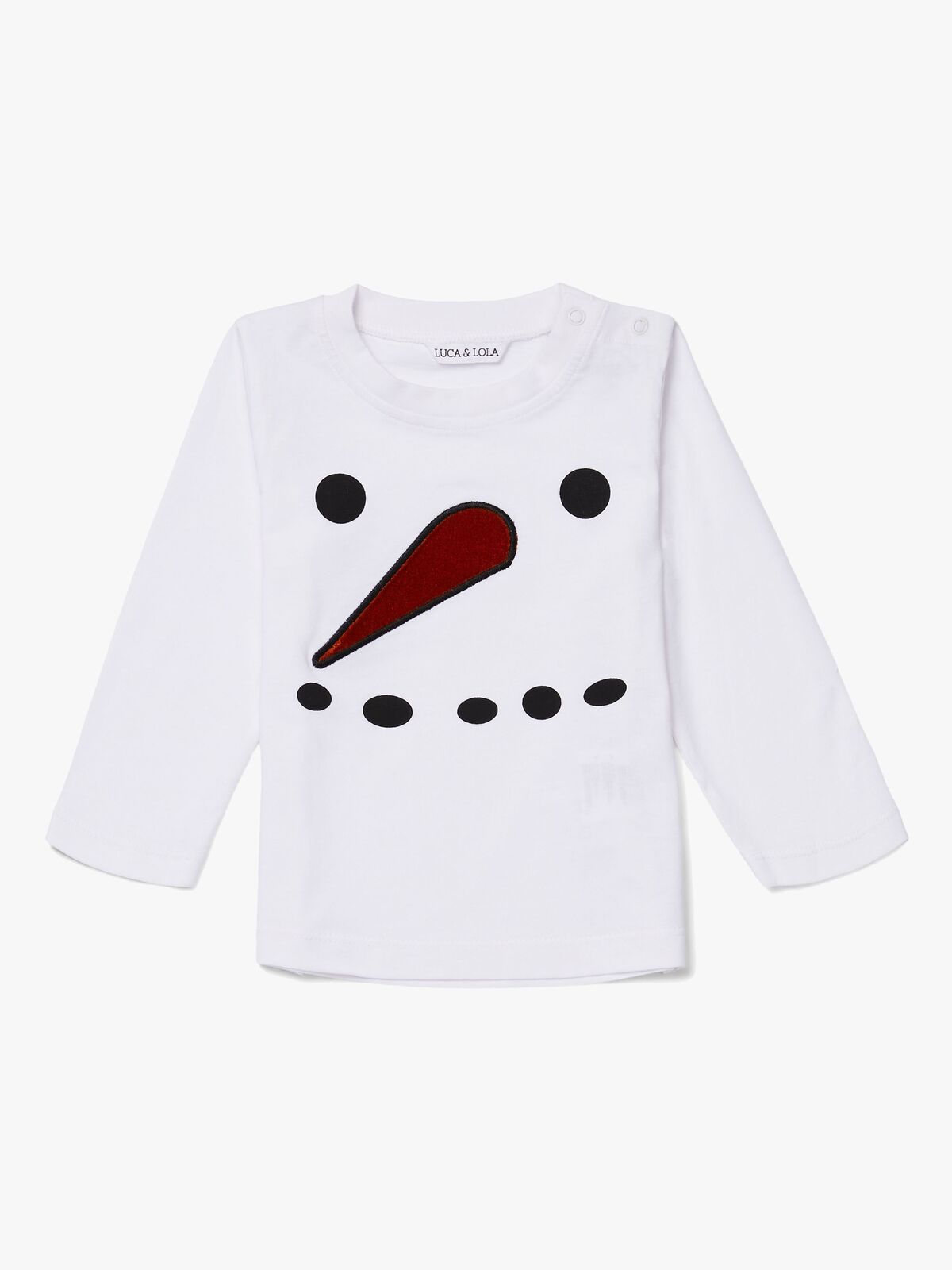 Luca & Lola Top Baby Snowman, White