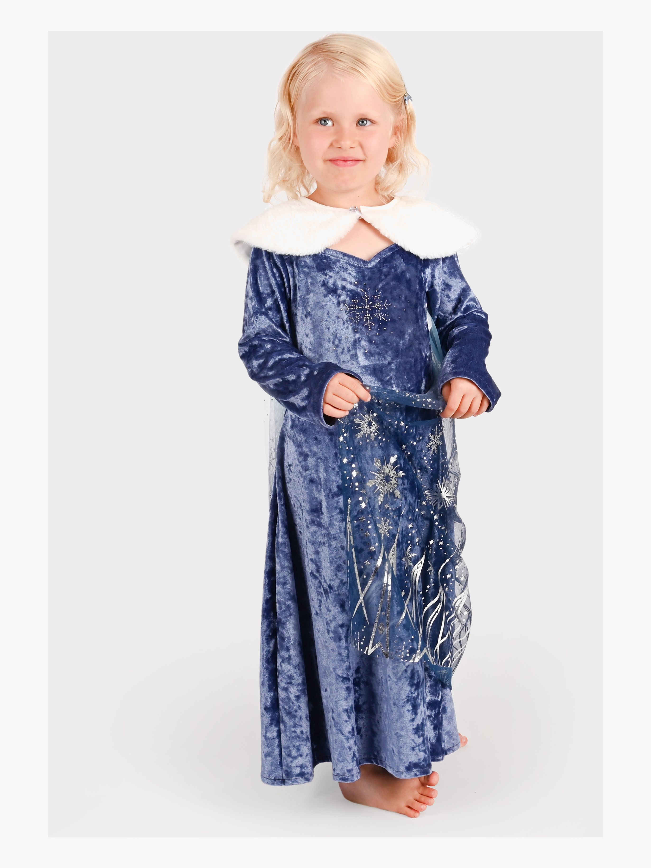 Den Goda Fen Kostume Vinterprinsesse 110-116 cm, Blå