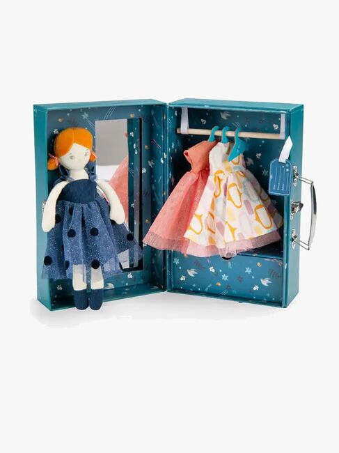 Moulin Roty Garderobetaske med Dukke og Lækkert Tøj