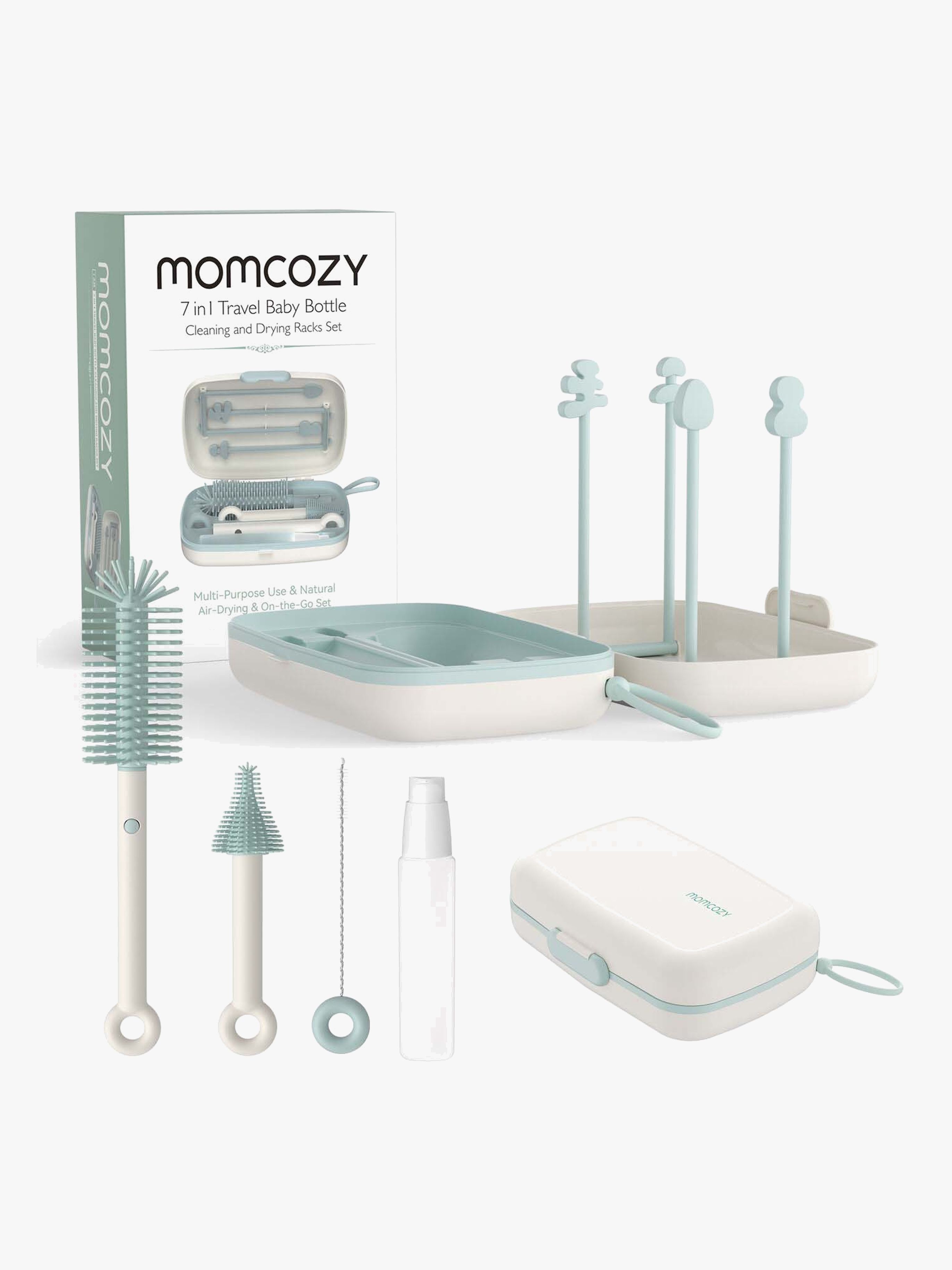 Momcozy 7-In-1 Flaskebørstesæt, Grøn