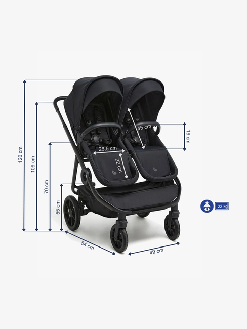 Beemoo Pro Twin 2 Søskendevogn, Coffee Black