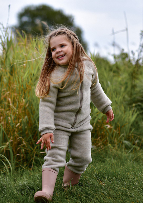 Mikk-Line Fleecebukser Merinould, Melange Offwhite