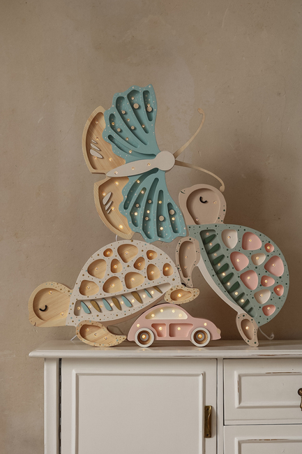 Little Lights Lampe Skildpadde, Seafoam Pink