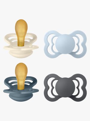 BIBS Supreme Sut 4-pak Latex Str. 2, Ivory/Baby Blue/Petrol/Iron