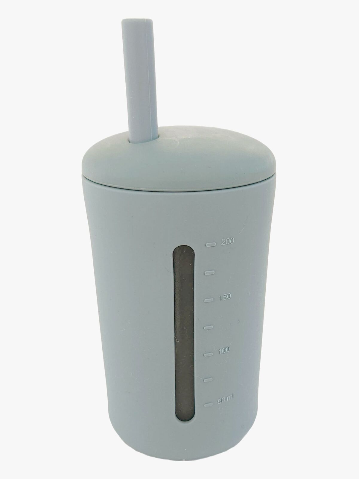 Summerville Organic Silikonekop med Sugerør, Silver Grey