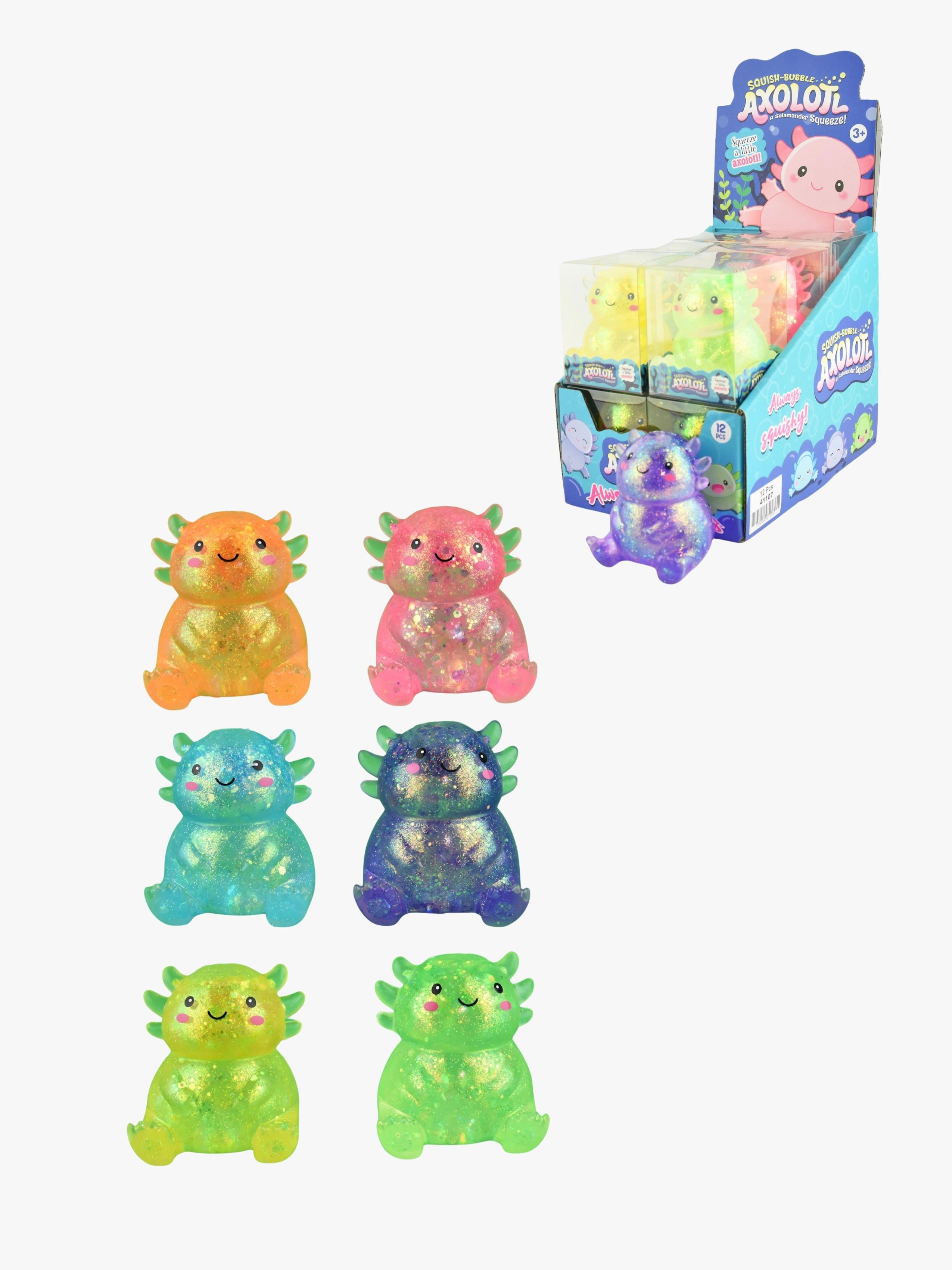 Robetoy Squishy Axolotl Glitter 7 Cm Blandet