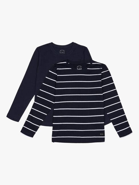 Luca & Lola Abel Langærmet T-Shirt 2-pak, Navy/Stripes
