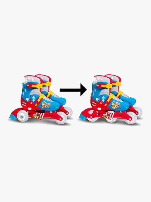 Stamp Paw Patrol Justerbar 2-i-1 Inliners Størrelse 27-30, Blå/Rød