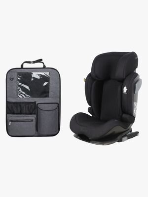 Beemoo Recline i-Size Autostol inkl. Deluxe Sædebeskytter, Black Mesh