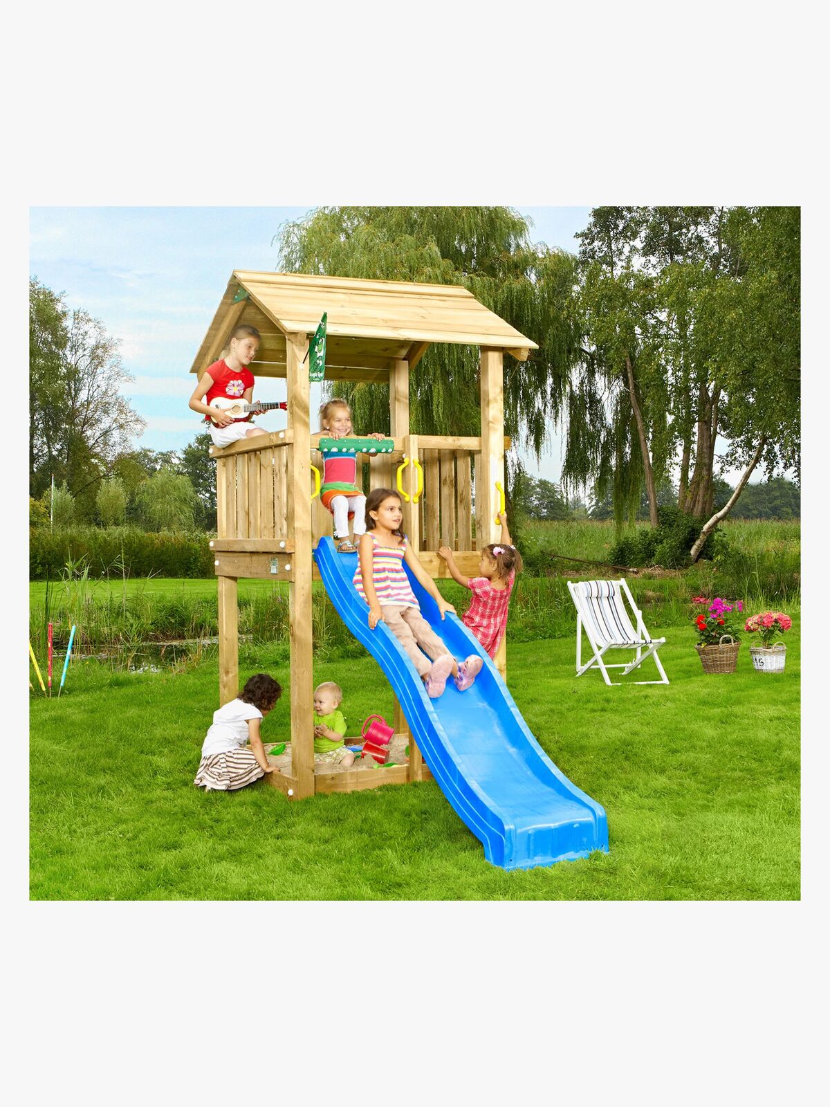 Jungle Gym Legestativ Casa Inkl. Rutsjebane