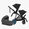 Cybex e-Gazelle S Søskendevogn inkl. Liggedel, Moon Black/Black