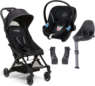 Beemoo Easy Fly 3 Klapvogn inkl. Cybex Aton M Autostol Baby + Base, Black