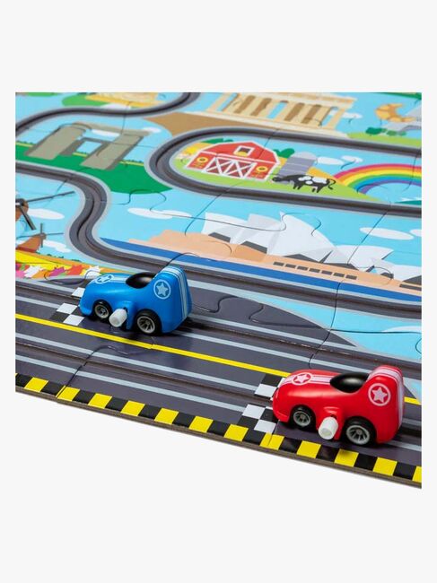 Melissa & Doug Racerbane Gulvpuslespil & Legesæt 48 Brikker
