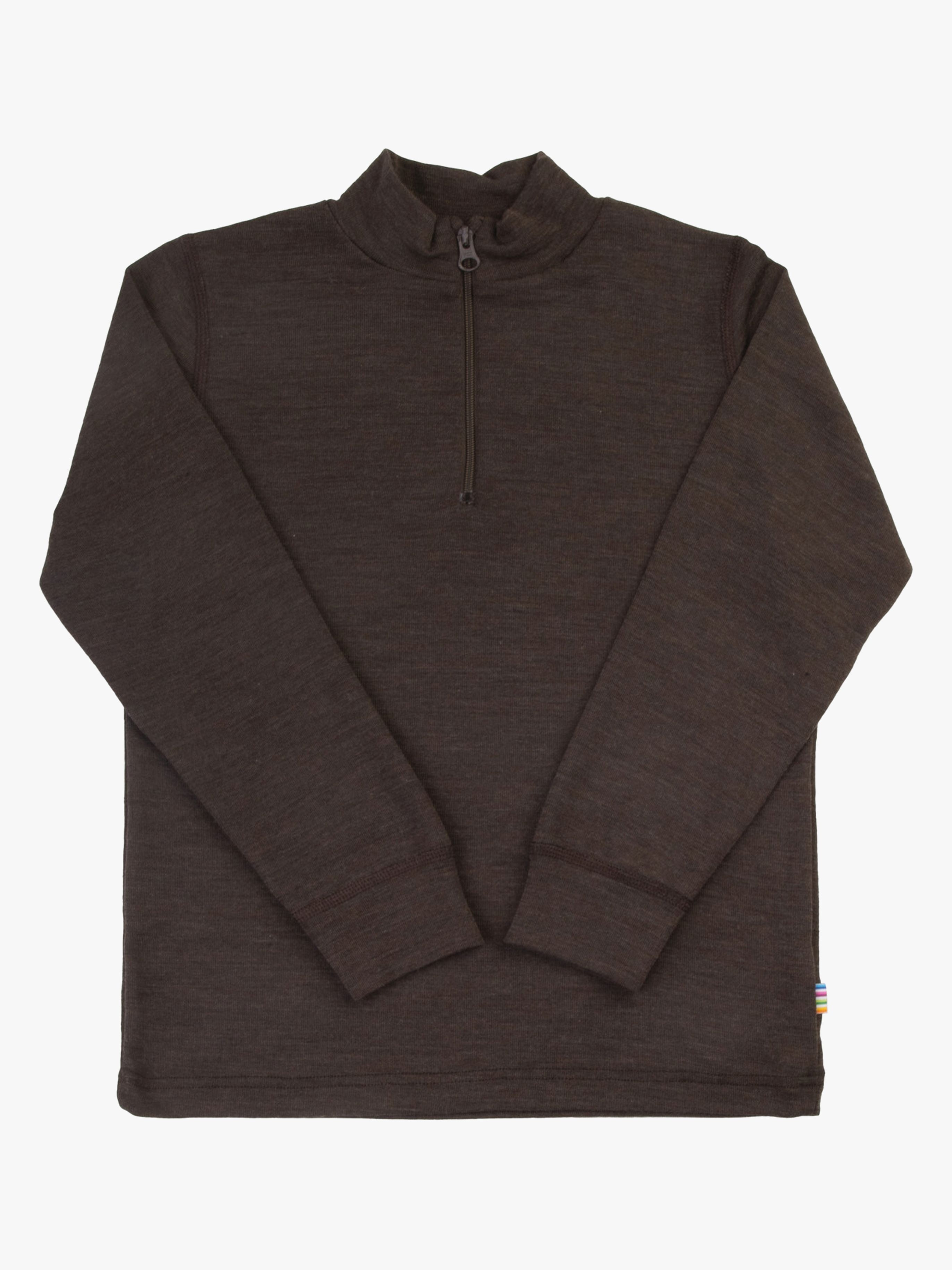 Joha Trøje med Half-Zip Merinould, Drk. Brown, 150