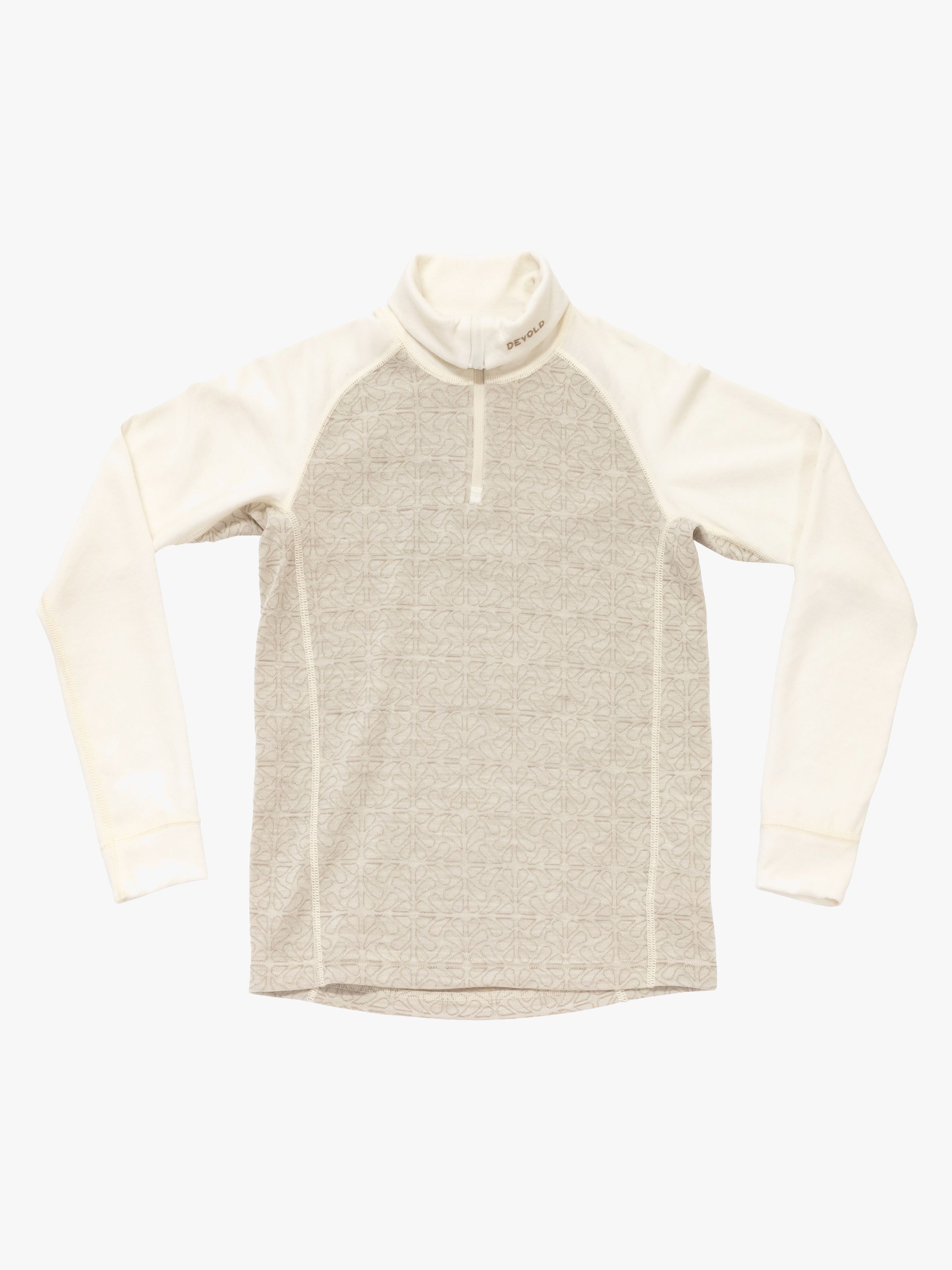 Devold Duo Active Merino Zip Neck Jr Trøje, Raw White, 12 år