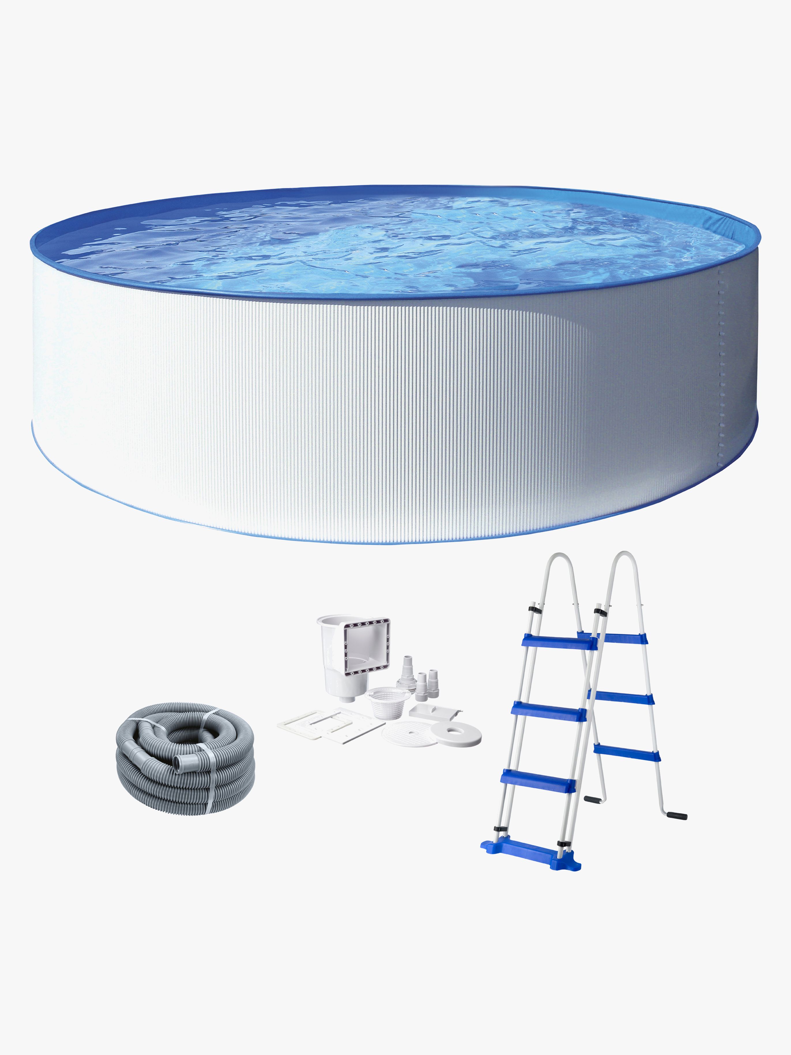 Swim &  Fun Kreta XL poolsæt 360x120 cm, Hvid, Badebassin til børn