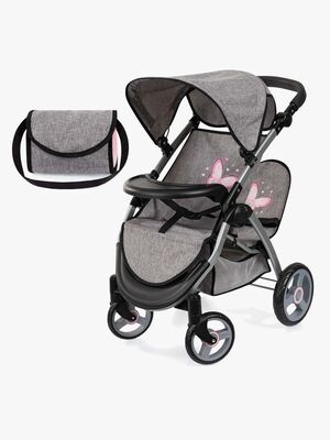 Bayer Design Twin Star Tvillingedukkevogn, Grå