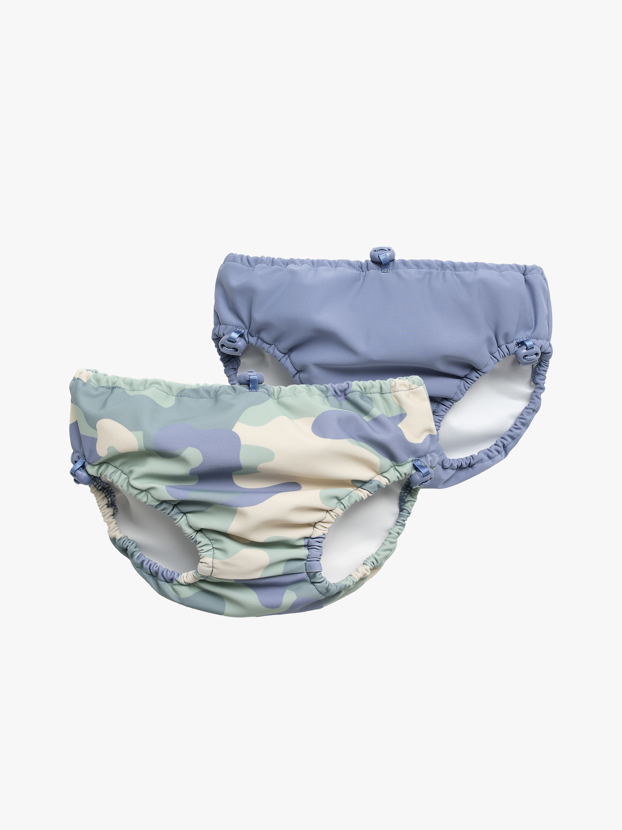 Nordbjörn Mölle 2-pak Badebleer, Blå Camo, 74-80