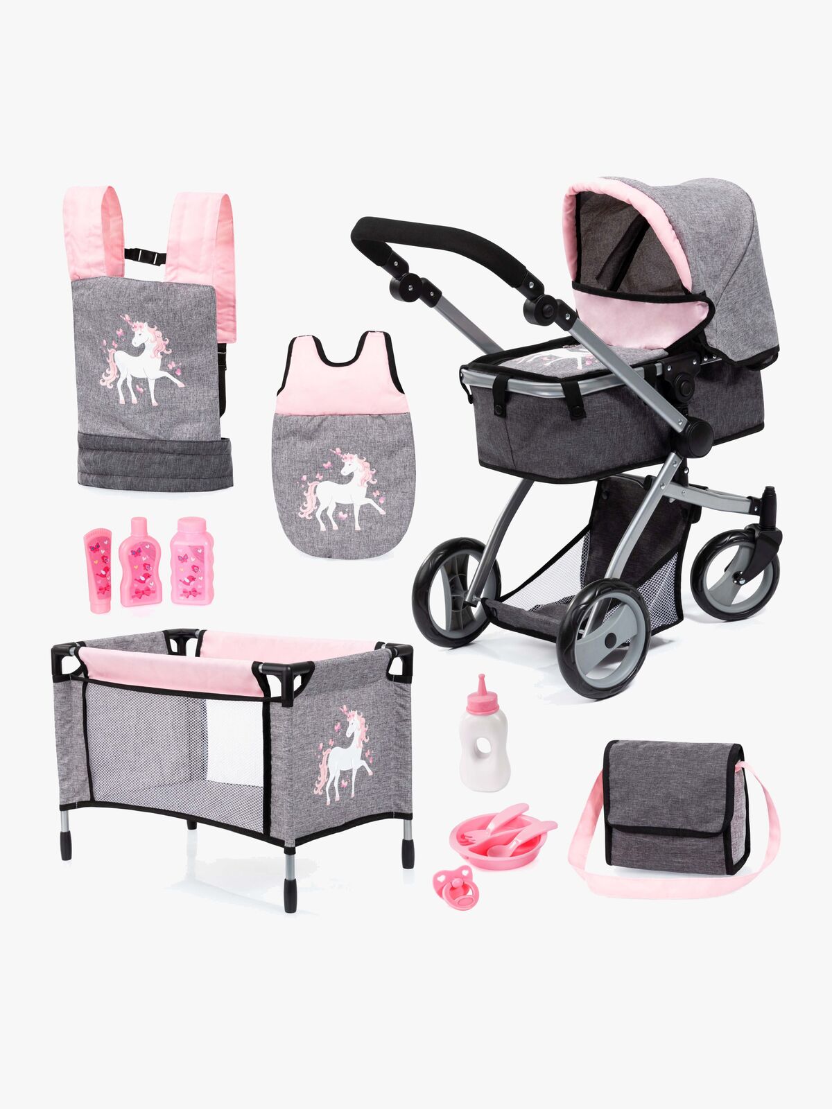 Bayer Design Dukkevogn Megasæt, Grå