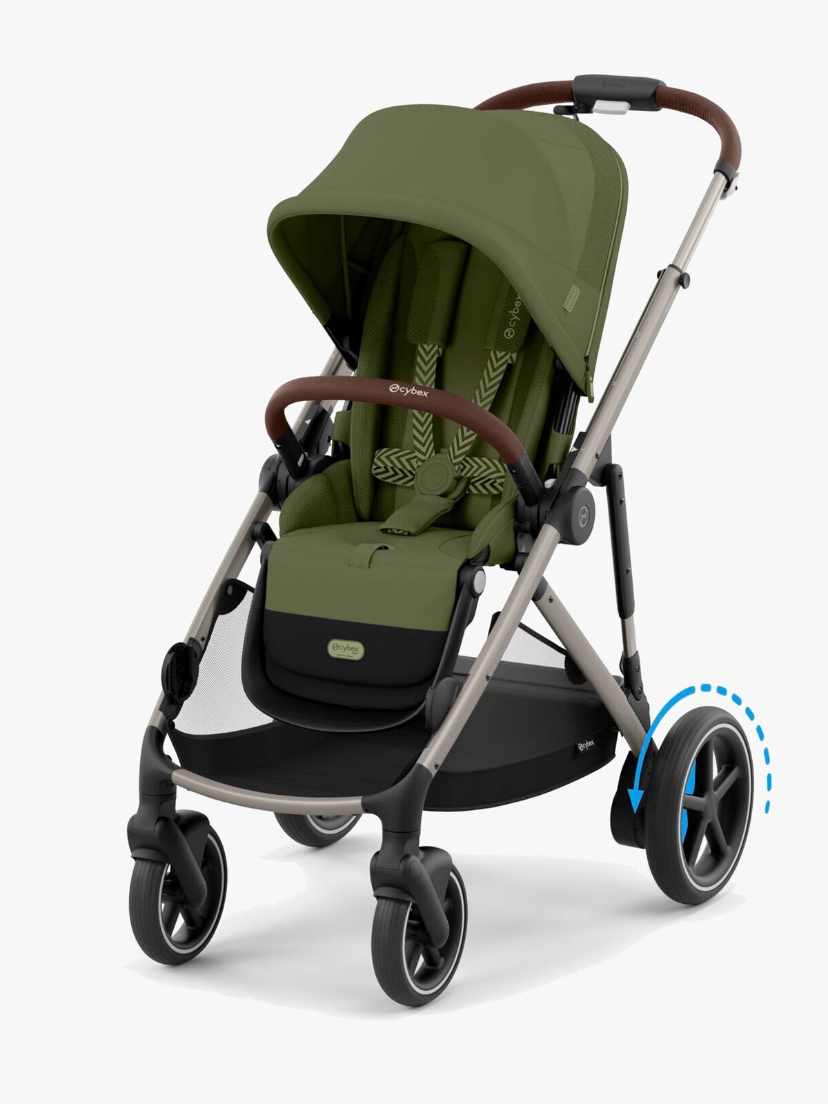 Cybex e-GAZELLE S Klapvogn, Taupe/Moss Green