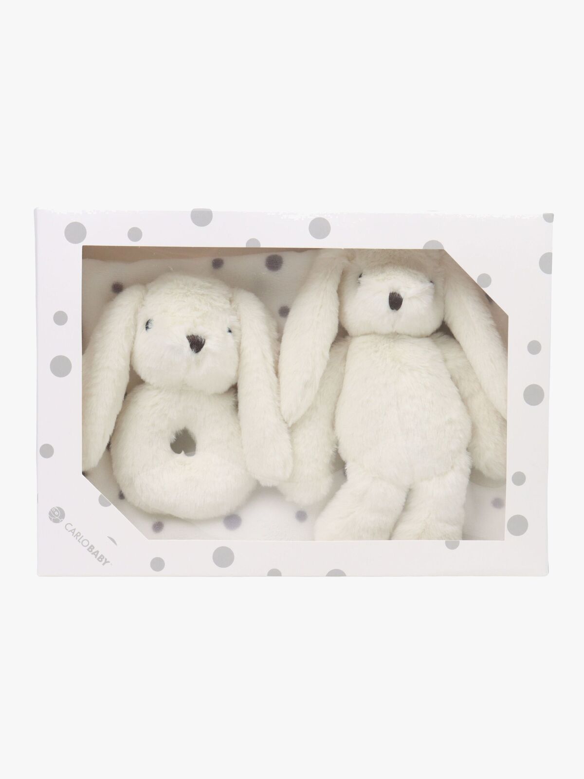 CarloBaby Tæppe Kanin og Rangle, Hvid