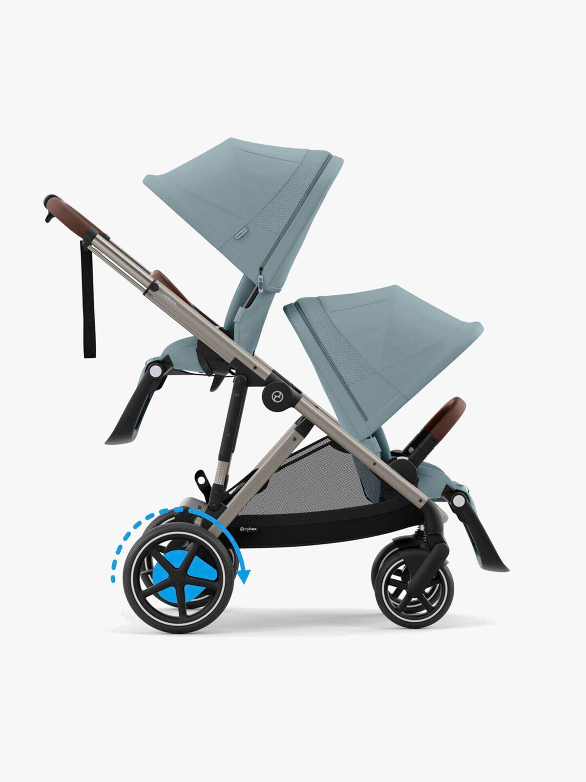 Cybex e-Gazelle S Søskendevogn, Stormy Blue/Taupe