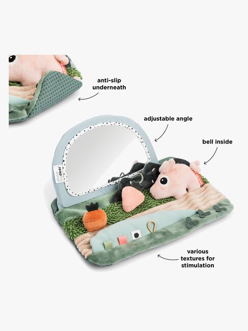 Done By Deer Tiny Farm Tummy Time Mirror Aktivitetslegetøj