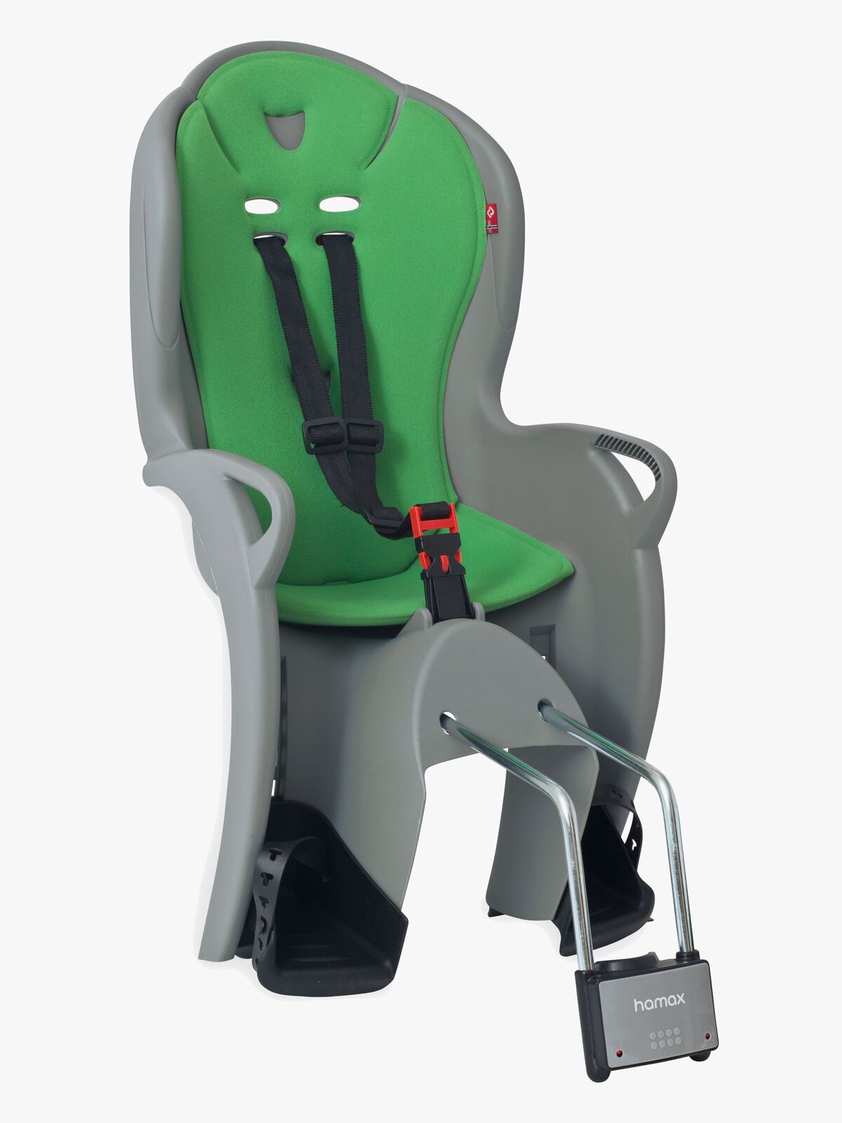 Hamax Kiss Cykelstol, Medium Grey/Green