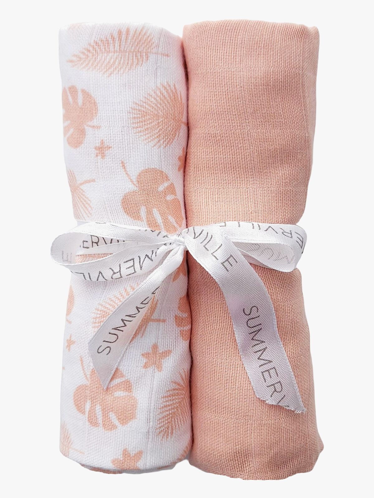 Summerville Organic Musselin Tæppe 2-pak, Tropical/Peachy