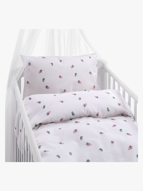 Borganäs Sengesæt Tremmeseng Jordbærdrøm 100x130