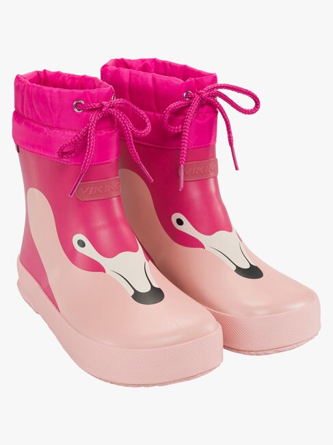 Viking Alv Paw Print Barefoot Gummistøvler, Light Pink/Magenta