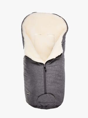 Bozz Lammeskindskørepose Klippet, Grey Melange/White