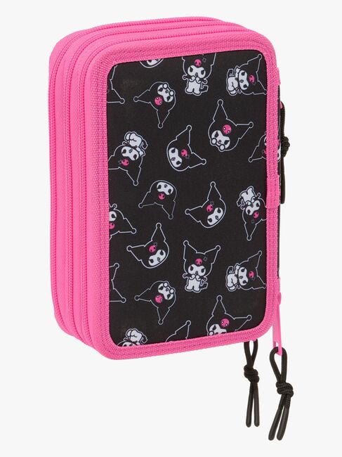 Hello Kitty Kuromi Penalhus med 3 Rum, Lyserød/sort