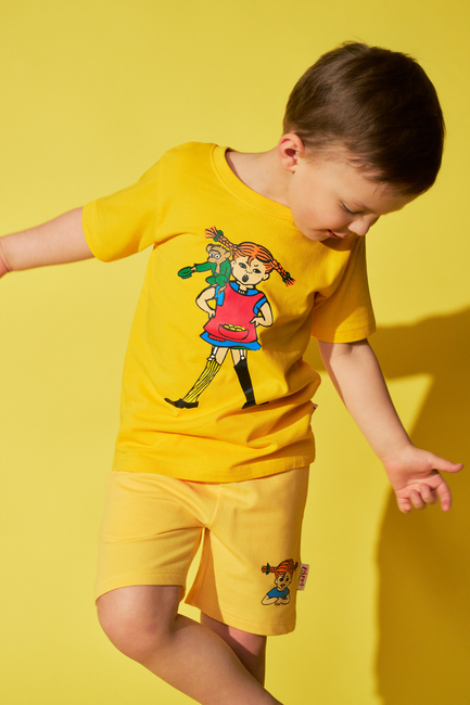 Pippi Langstrømpe X Martinex Pippi & Hr. Nilsson T-shirt, Gul
